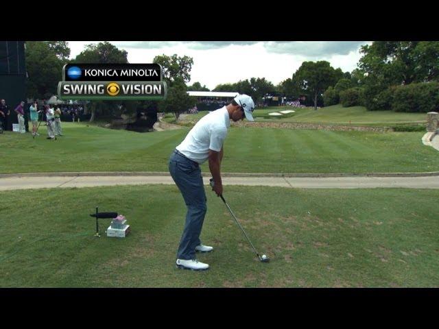 A closer look at Adam Scott's iron tee shot at Crowne Plaza