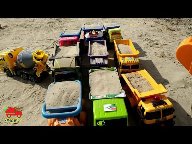 Toy Car Truck - Play Big Excavator Trucks - Dump Truck Transporr sand t o the river