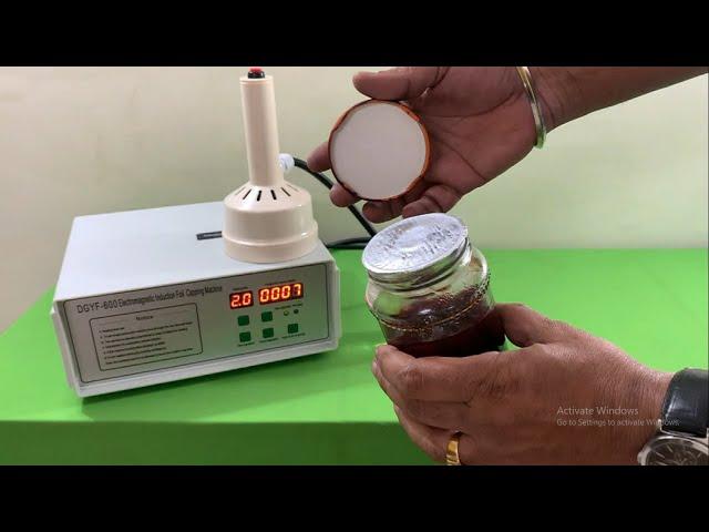 How to seal metal cap glass jars | How to seal glass containers, glass jar Induction sealing machine