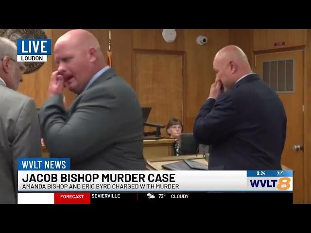 The two people arrested in the murder of National Guard soldier Jacob Bishop appear in court