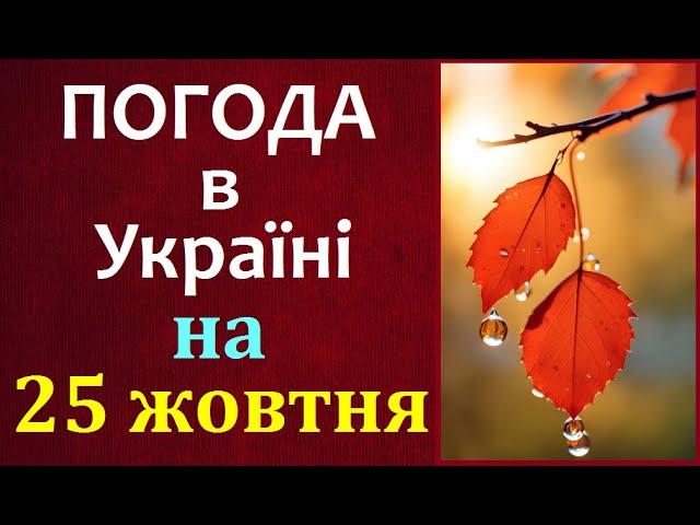 ТОЧНА ПОГОДА НА ЗАВТРА в Україні. 25 жовтня 2024 Прогноз ПОГОДИ / Магнітні бурі. Дощі #погодаукраїна