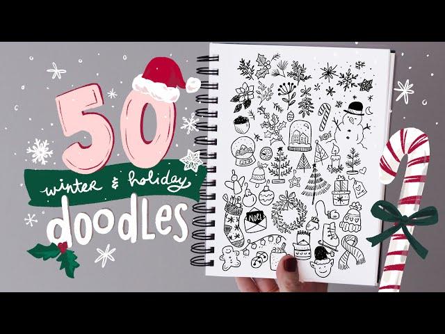 50 Cute Winter Doodle Ideas for When You’re Bored On Holiday | Easy Beginner Doodles 2022