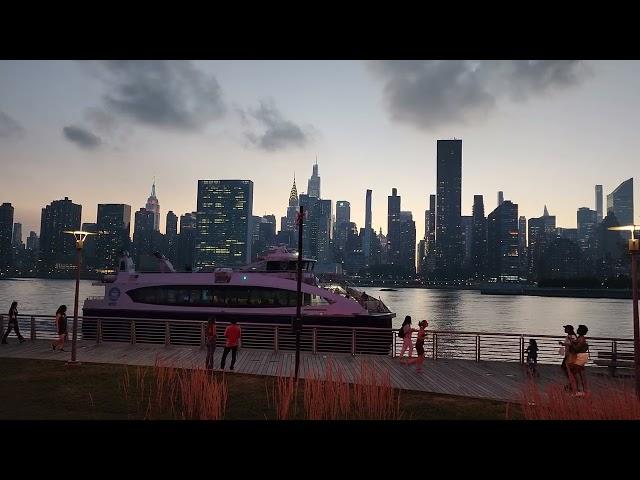 LIC Evening, New York, Pepsi Cola sign | Summer 2022 | 4K 60fps TV