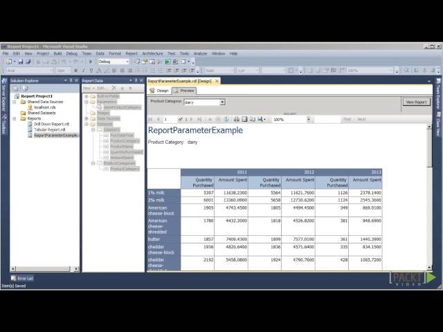 Creating Reports with SSRS 2012 Tutorial: Display Parameter Values | packtpub.com