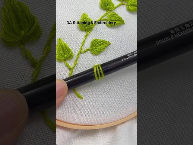 Unique hand embroidery #shorts #trending #stitch #embroidery #handemboidery #leafstitch #ytshorts