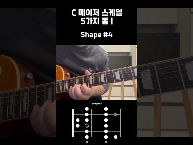 C 메이저 스케일 5가지중 4번째 폼모양 배우기 ! 풀버전은 아래 링크에서!! #캣츠뮤직 #guitar #기타배우기 #강의