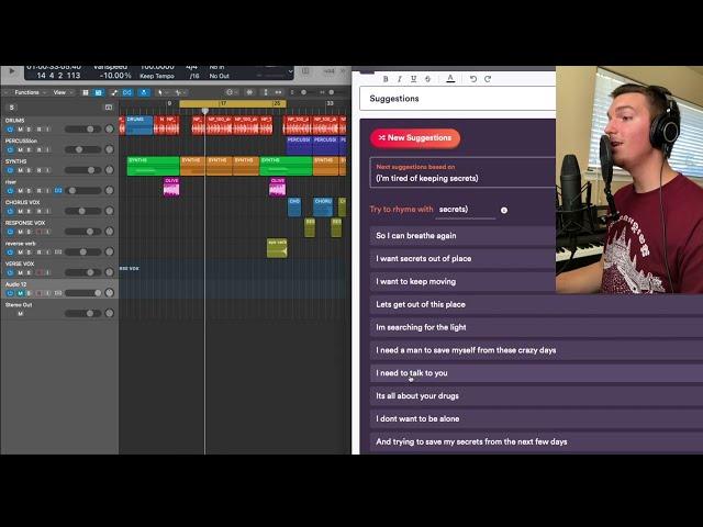 Writing a verse with AI using LyricStudio