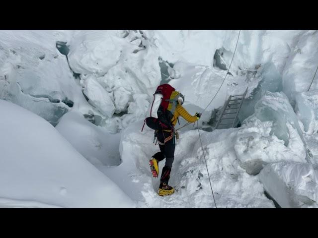 Mark Pattison Battling Huge Ice Blocks in the Khumbu Ice Field