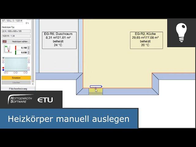 Heizkörper manuell auslegen - HottCAD