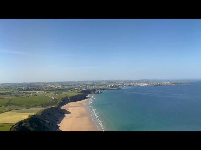 4K England, Cornwall, Landing at Newquay Airport in May