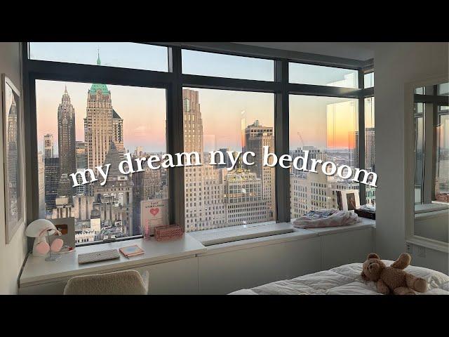 my dream nyc bedroom  aesthetic + decorating, organizing skincare