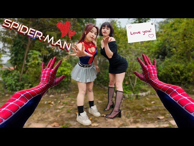 SPIDER-MAN VS TOTALLY CRAZY GIRL IN LOVE WANTS ME TO BE HER BOYFRIEND (Funny ParkourPOV Spider-Man)