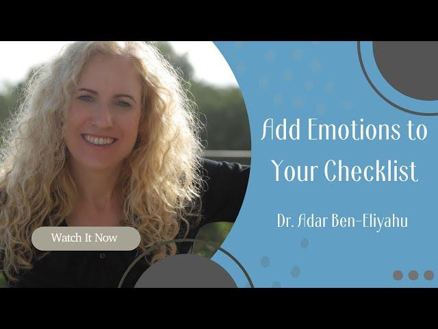 Ben Eliyahu - Salon Boundless - Add Emotions to Your Checklist