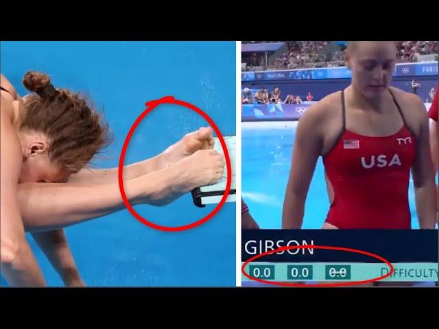 American diver Alison Gibson Scores 0.0 in Olympics as Feet collide with board while in mid-air