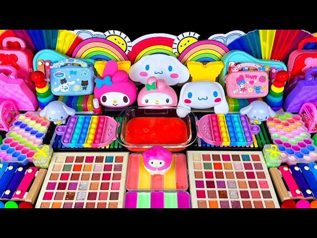 Random Slime Mix ASMRSatisfying CINNAMOROLL+ MELODY with colorful eyeshadow  만족스러운 #89 #asmr #slime