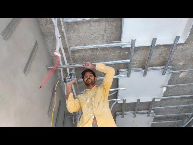 how to frame a fall ceiling । fall ceiling frame ।  Sumit Pop Design