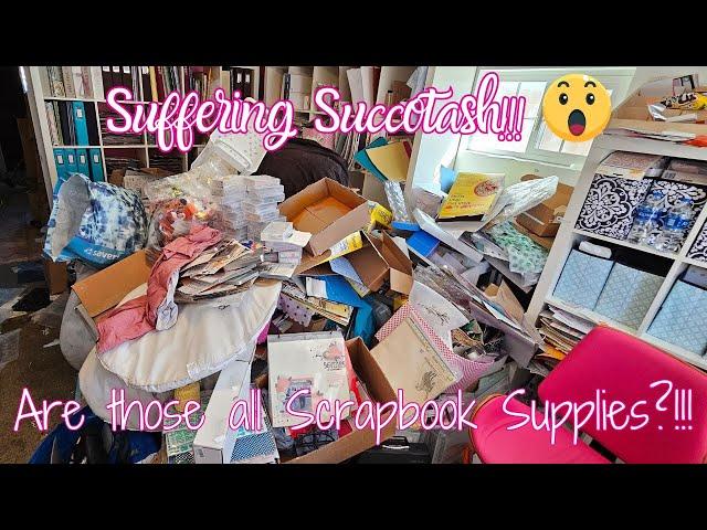 Organizing a mountain of scrapbooking supplies! Where to even start? #craftroom #cleaningmotivation