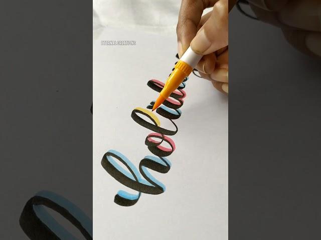 HAPPY HOLIDAYS Brush Lettering #shorts #calligraphy #trending #holiday #ytshorts #viral