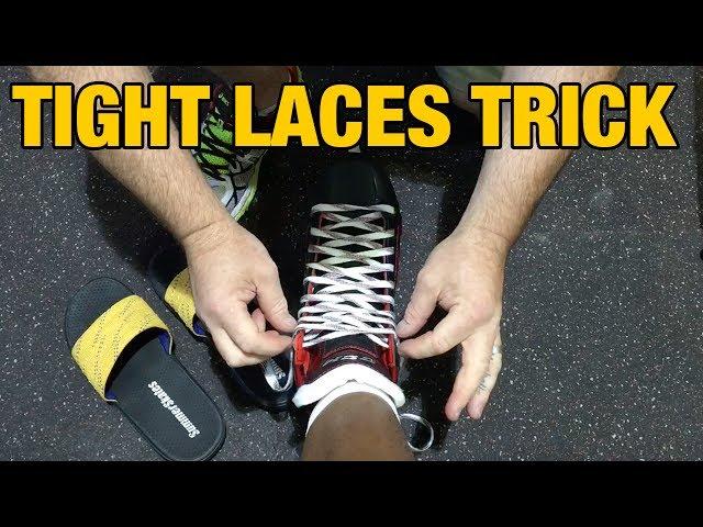 Quick trick to tie your hockey skate laces tighter - Reduce foot slippage