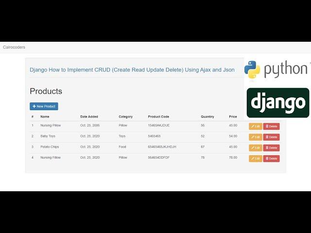 Django How to Implement CRUD (Create Read Update Delete) Using Ajax and Json