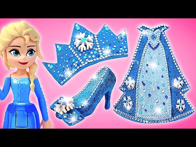 Let's Make Elsa's Snow Sparkle Outfit From Clay And Gems ️ EASY AND FUN DIY!