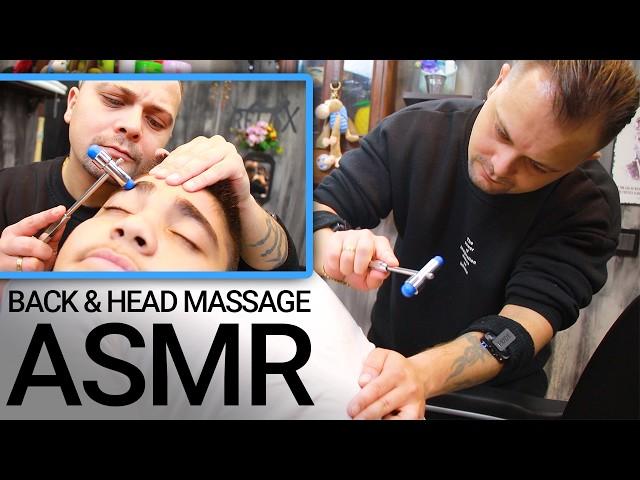 ASMR SLEEP MASSAGE | BACK Massage & HEAD Massage In Real Barber Shop