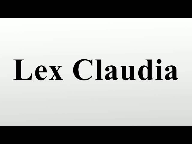 Lex Claudia