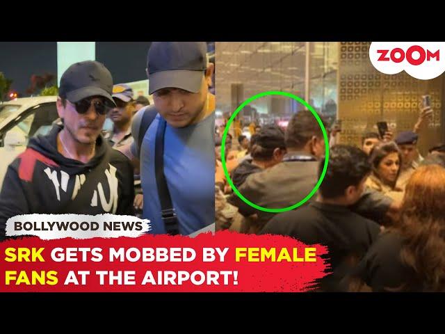 Shah Rukh Khan gets MOBBED by his female fans at Mumbai airport; Netizens react, ‘Are people crazy?’