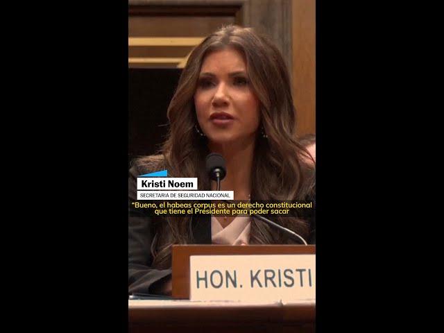 Kristi Noem, secretaria de Seguridad Nacional: "El habeas corpus suspende los derechos de la gente"