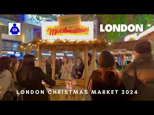 2024 London Walk  Nightlife, CHRISTMAS MARKET to SOHO | Central London Night Walking Tour [4K HDR]