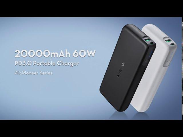 RAVPower PD Pioneer | 20000mAh 60W 2-Port Power Bank (PB201)