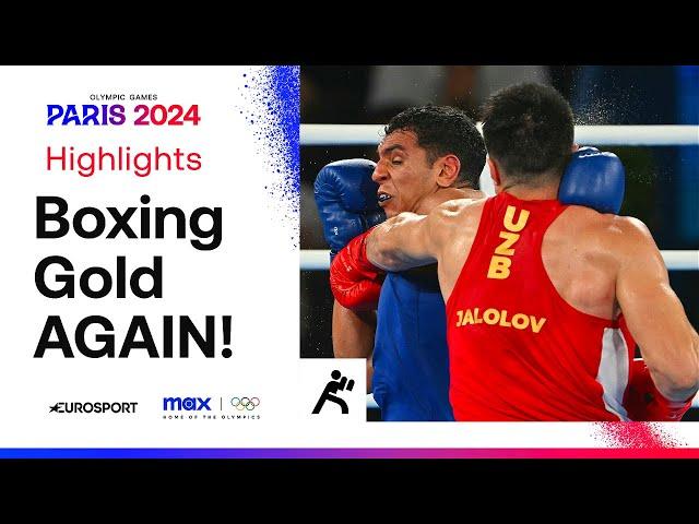 Uzbekistan's Bakhodir Jalolov beats Spain's Ayoub Ghadfa in the +92kg boxing final  | #Paris2024