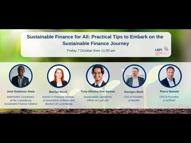 Teaser: "Sustainable Finance for All: Practical Tips to Embark on the Sustainable Finance Journey”