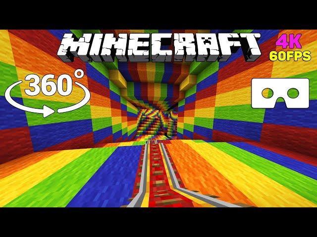 Optical illusion in 360° - ROLLERCOASTER Minecraft [VR] 4K 60FPS