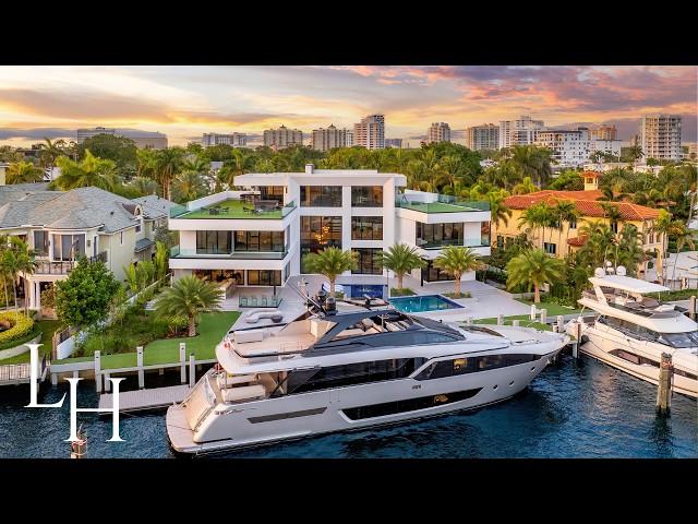 Inside a $40 Million Mansion with Superyacht Parking, Turkish Spa, Rooftop Deck and More!