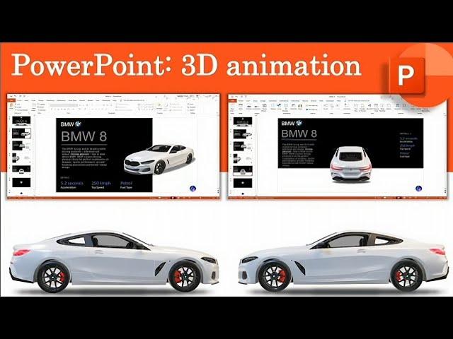 PowerPoint: 3D animation on BMW 8 using Morph transition.