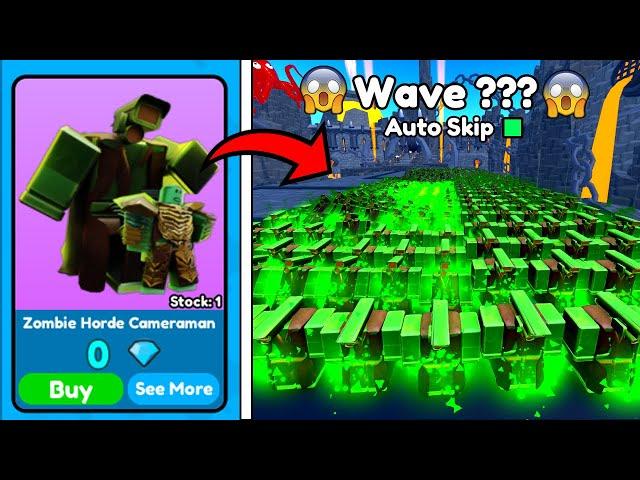 999+ ZOMBIES IN ENDLESSHOW MANY WAVES I GOT?! || TOILET TOWER DEFENSE (ROBLOX)