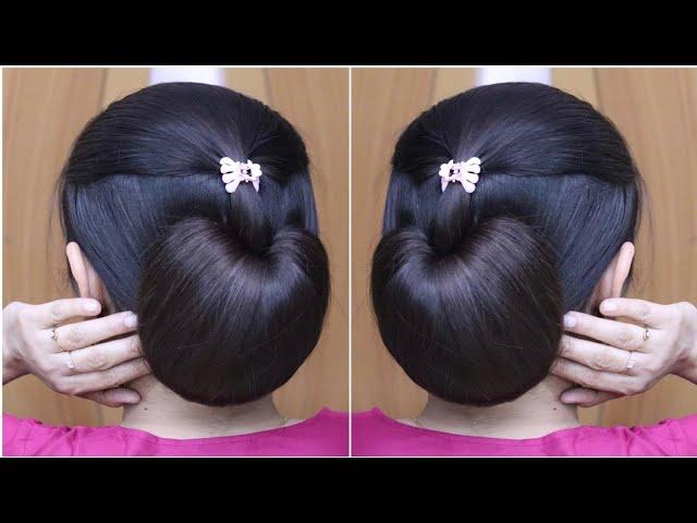 Nice! Beautiful Low Bun Hairstyle With Clutcher | Very Easy Juda Bun Hairstyle For Summer 2024