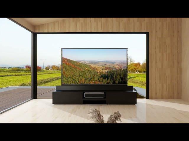 Newest VIVIDSTORM Fully Concealed Motorized 120inch Laser TV Cabinet PARIS