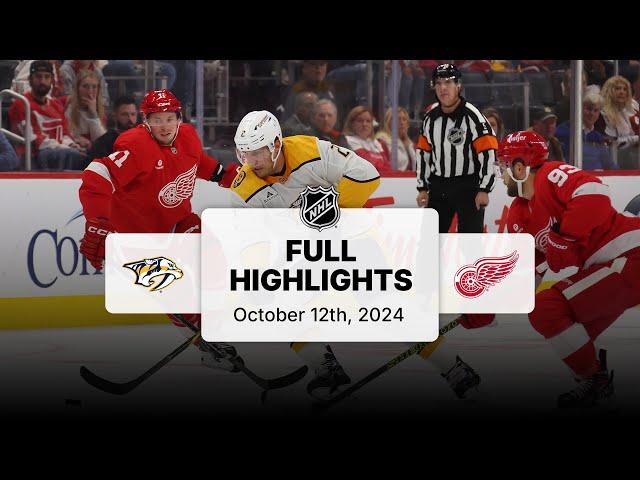 Predators at Red Wings | October 12, 2024 | NHL Full Game Highlights