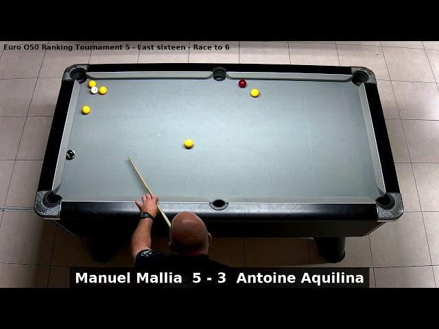 Manuel Mallia vs Antoine Aquilina | Euro O50 Ranking Tournament 5 | Last sixteen