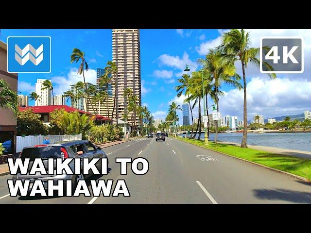 [4K] Hawaii Driving Tour - Waikiki to Dole Plantation in Wahiawa via Interstate H1, H201, H2 Highway