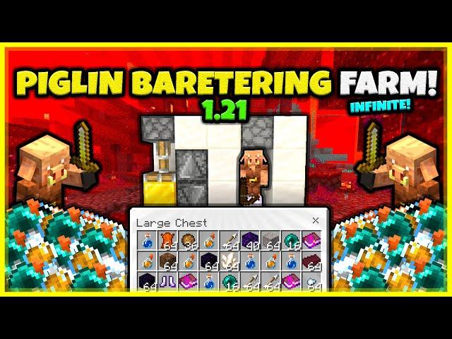 BEST PIGLING BARTERING FARM! In Minecraft Bedrock And Java 1.21