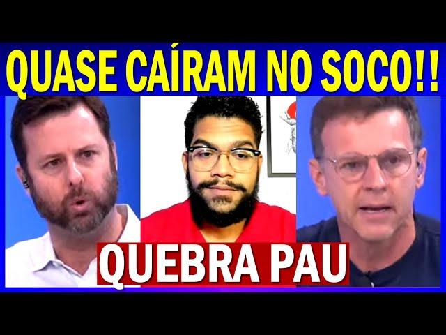 Cesar Calejon e Eduardo Moreira BRIGAM durante DEBATE e programa PEGA FOGO ao vivo