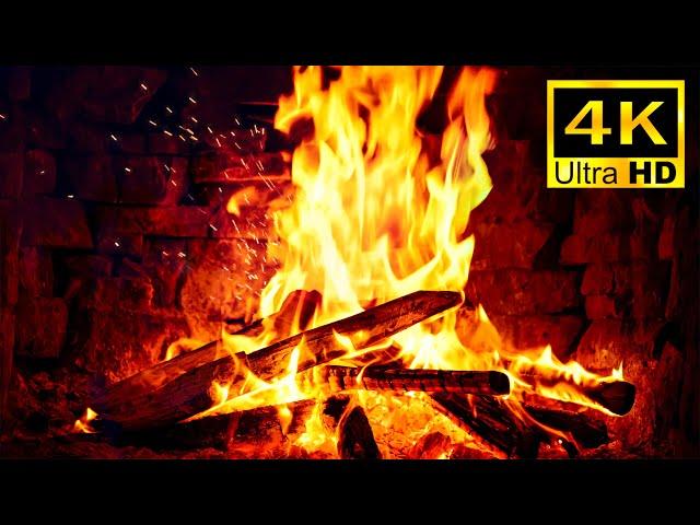  Instant Calm with 4K Fireplace | Crackling Fire Sounds for Relaxation and Meditation