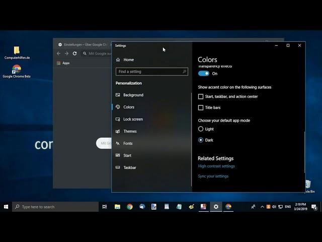 Chrome 74 with Windows Dark Mode (Beta!)