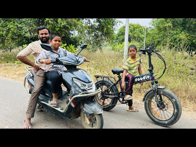 Ride with battery cycle and battery scooty | Kannayya Videos | Trends adda Vlogs