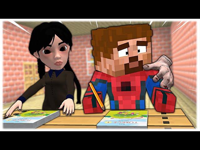 WEDNESDAY IS TELLING US BAD JOKES AT SCHOOL!  - Minecraft Parodies