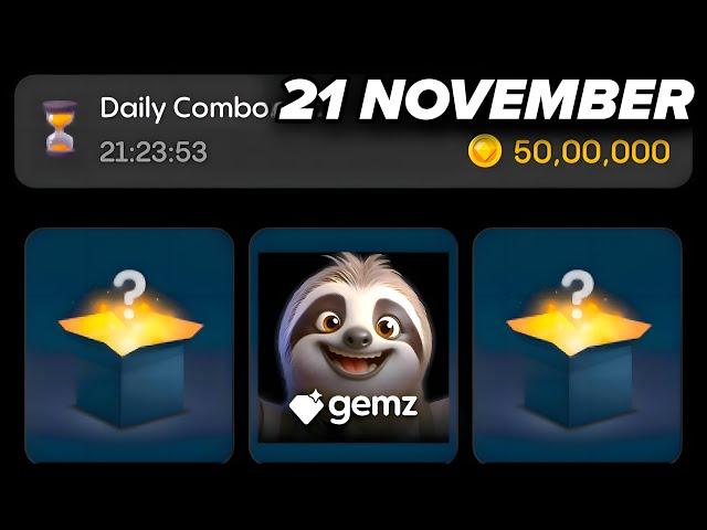 Gemz Daily combo Cards | Gemz Coin Daily Combo Card 21 November 2024