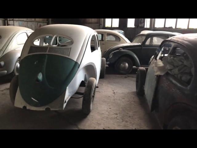 Classic VW BuGs Vintage Split Oval Window Garage Barn Find Stash in Bulgaria Eastern Europe